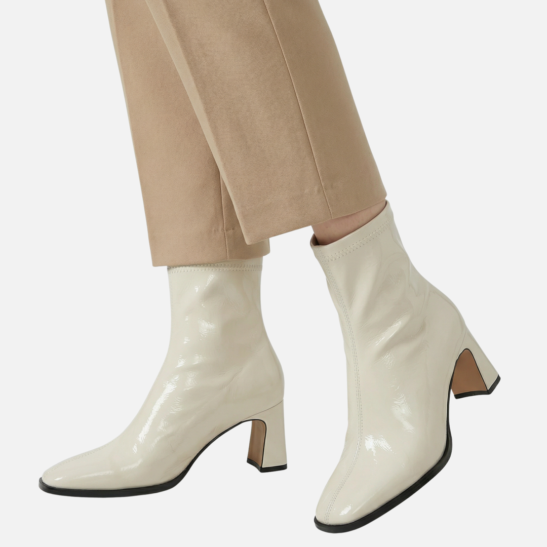 Women’s Square-Toe Ankle Boots with Side Zipper