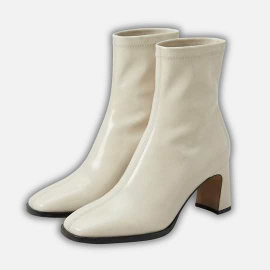 Women’s Square-Toe Ankle Boots with Side Zipper