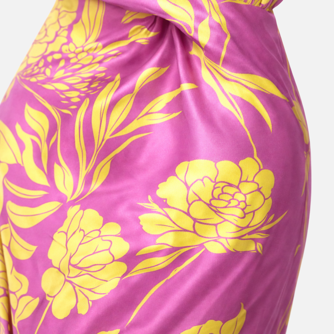 Women’s Floral One-Shoulder Maxi Dress with Side Slit