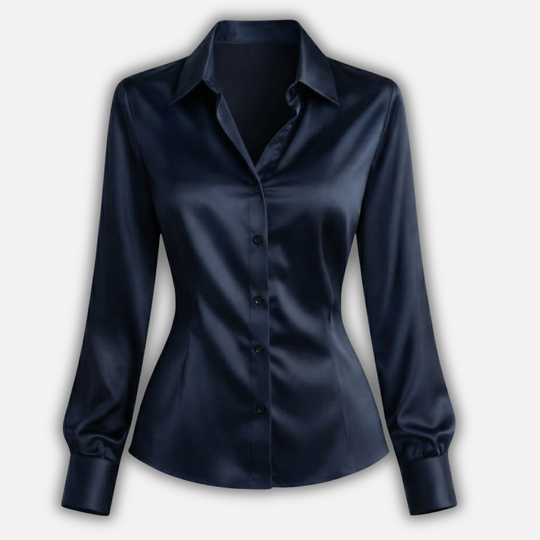 Women’s Satin Blouse with Long Sleeves