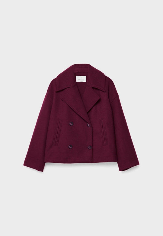 Wide Collar Lapel Short Jacket for Women | Double-Breasted