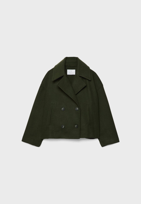 Wide Collar Lapel Short Jacket for Women | Double-Breasted