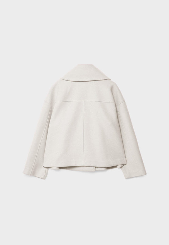Wide Collar Lapel Short Jacket for Women | Double-Breasted