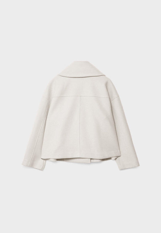 Wide Collar Lapel Short Jacket for Women | Double-Breasted