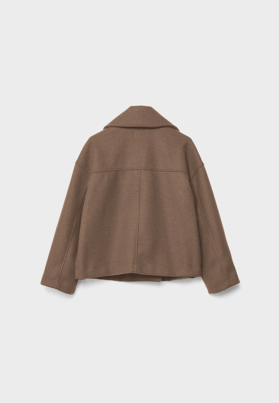 Wide Collar Lapel Short Jacket for Women | Double-Breasted