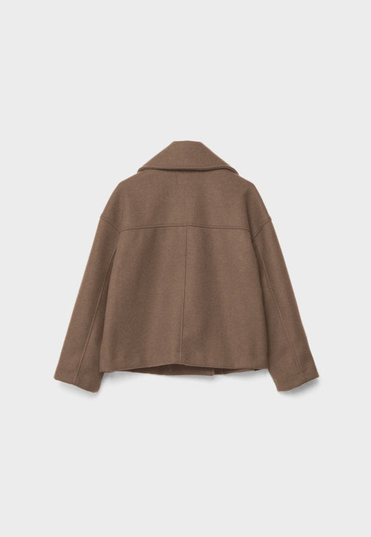 Wide Collar Lapel Short Jacket for Women | Double-Breasted