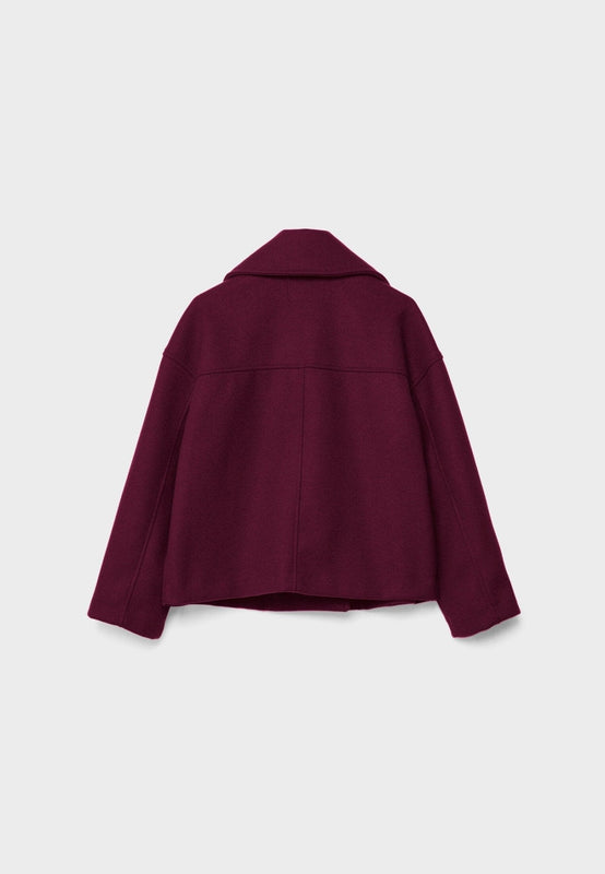 Wide Collar Lapel Short Jacket for Women | Double-Breasted