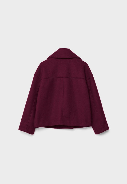 Wide Collar Lapel Short Jacket for Women | Double-Breasted