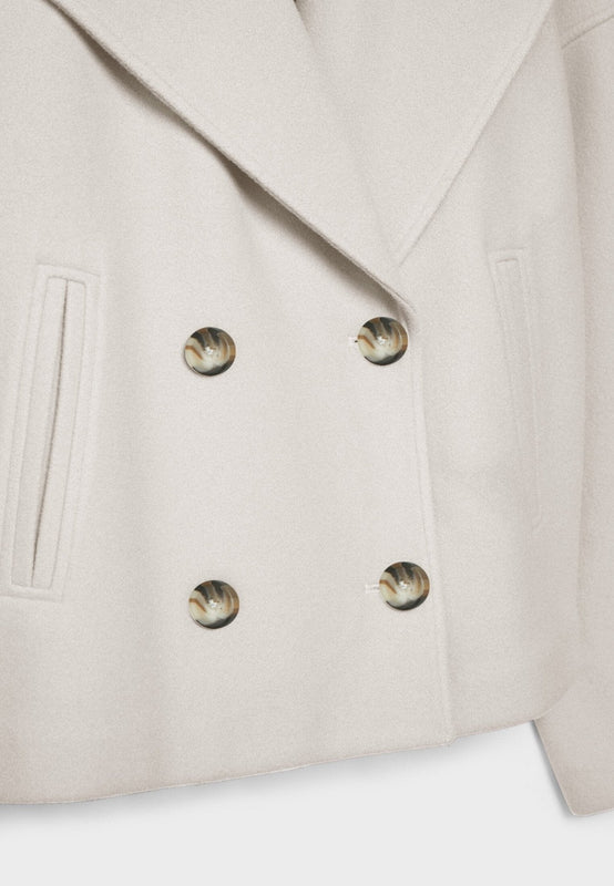 Wide Collar Lapel Short Jacket for Women | Double-Breasted