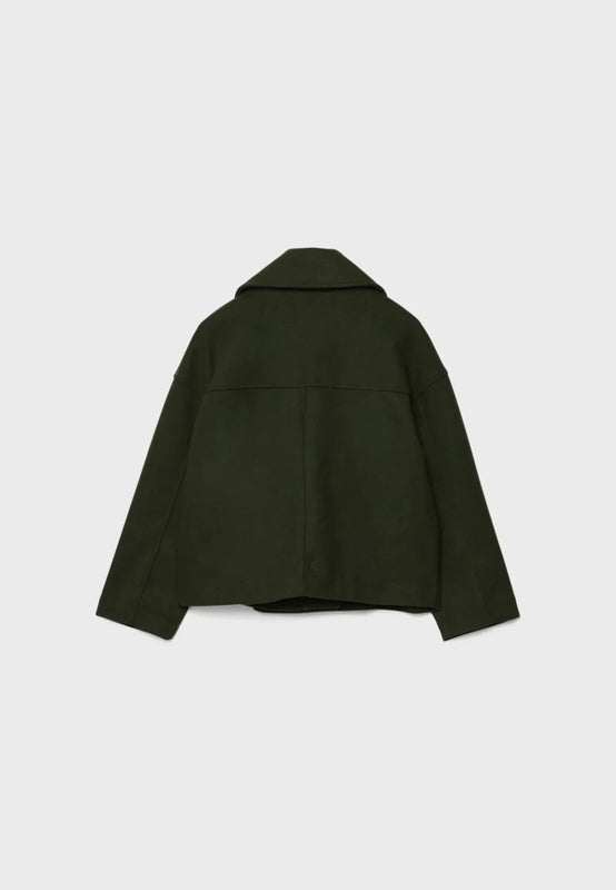 Wide Collar Lapel Short Jacket for Women | Double-Breasted