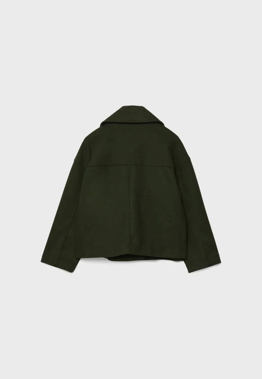 Wide Collar Lapel Short Jacket for Women | Double-Breasted