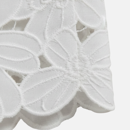 Women’s Cutout Embroidered Two-Piece Set with Scalloped Hem