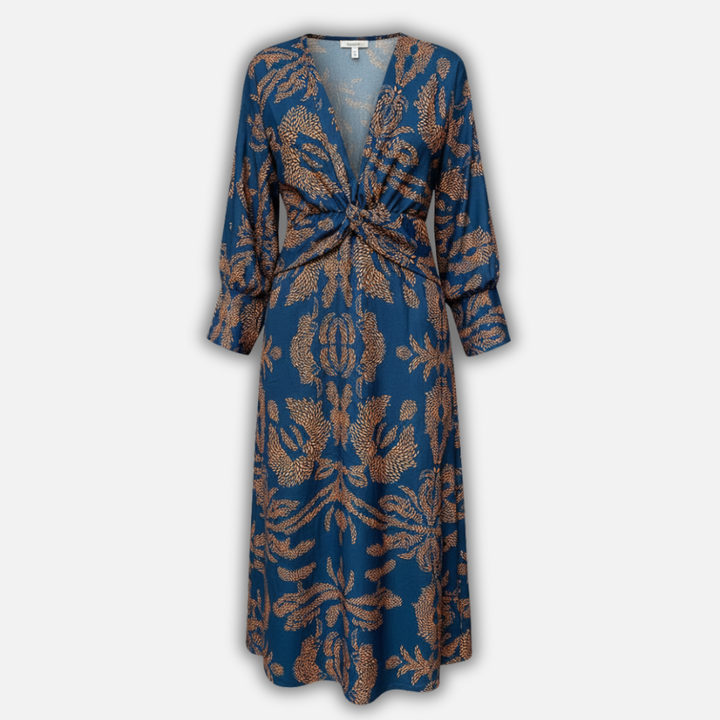 Boho V-Neck Maxi Summer Dress with Long Sleeves for Women