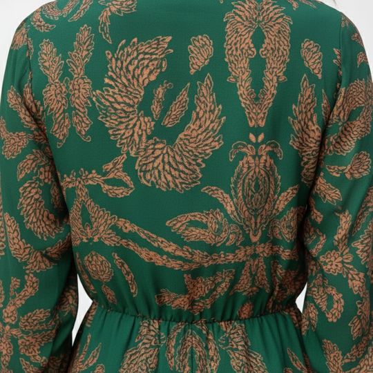 Boho V-Neck Maxi Summer Dress with Long Sleeves for Women