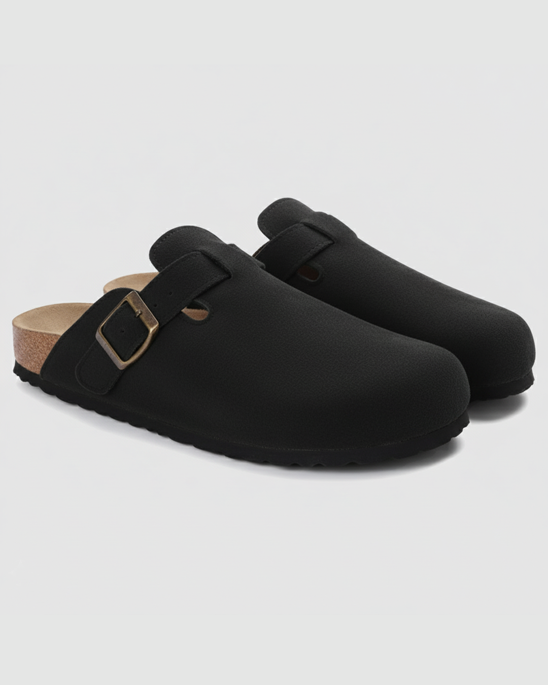 Women’s Suede Cork Slippers with Adjustable Straps