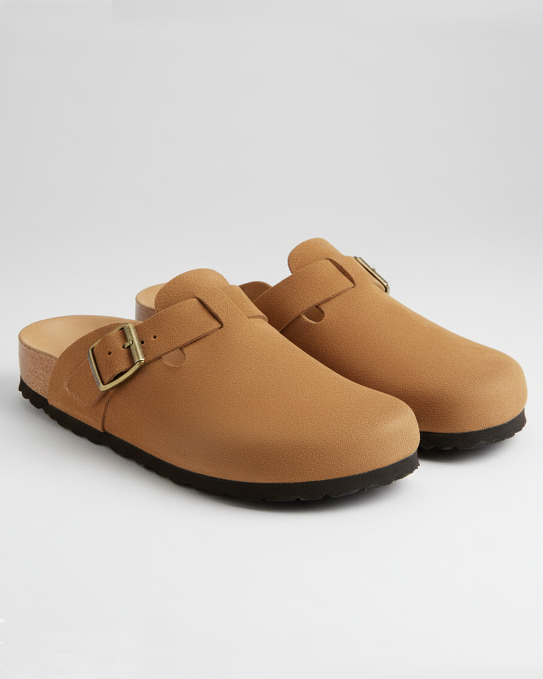 Women’s Suede Cork Slippers with Adjustable Straps