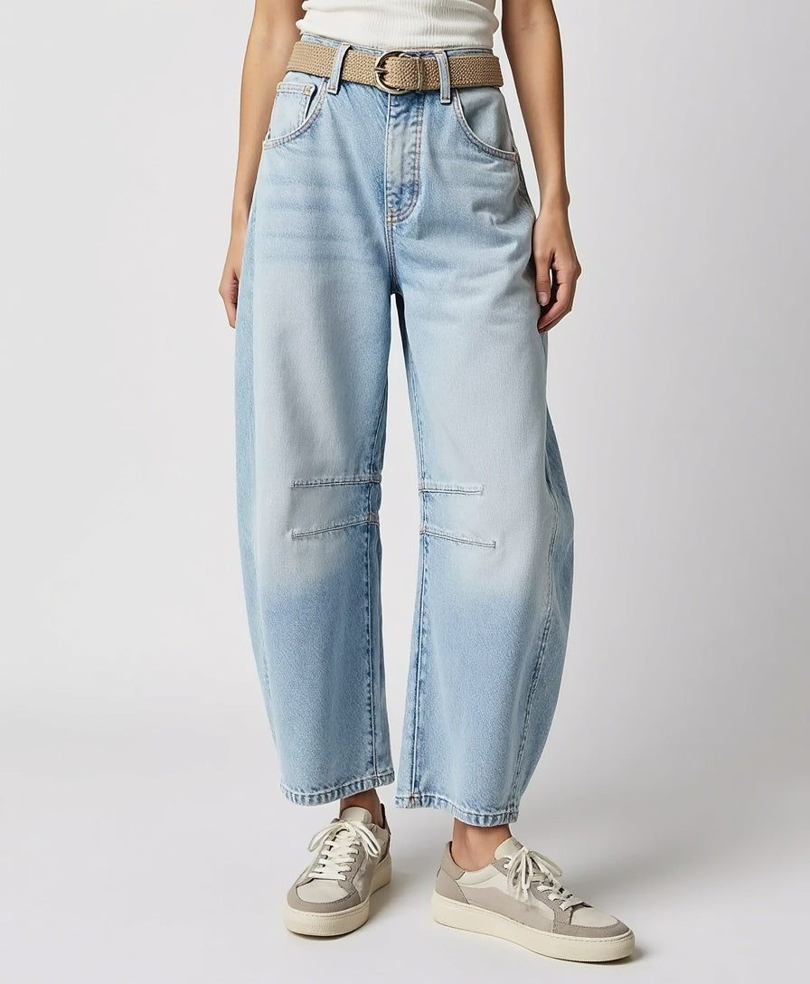 High Waist Wide-Leg Denim Jeans – Relaxed Fit Pants for Women