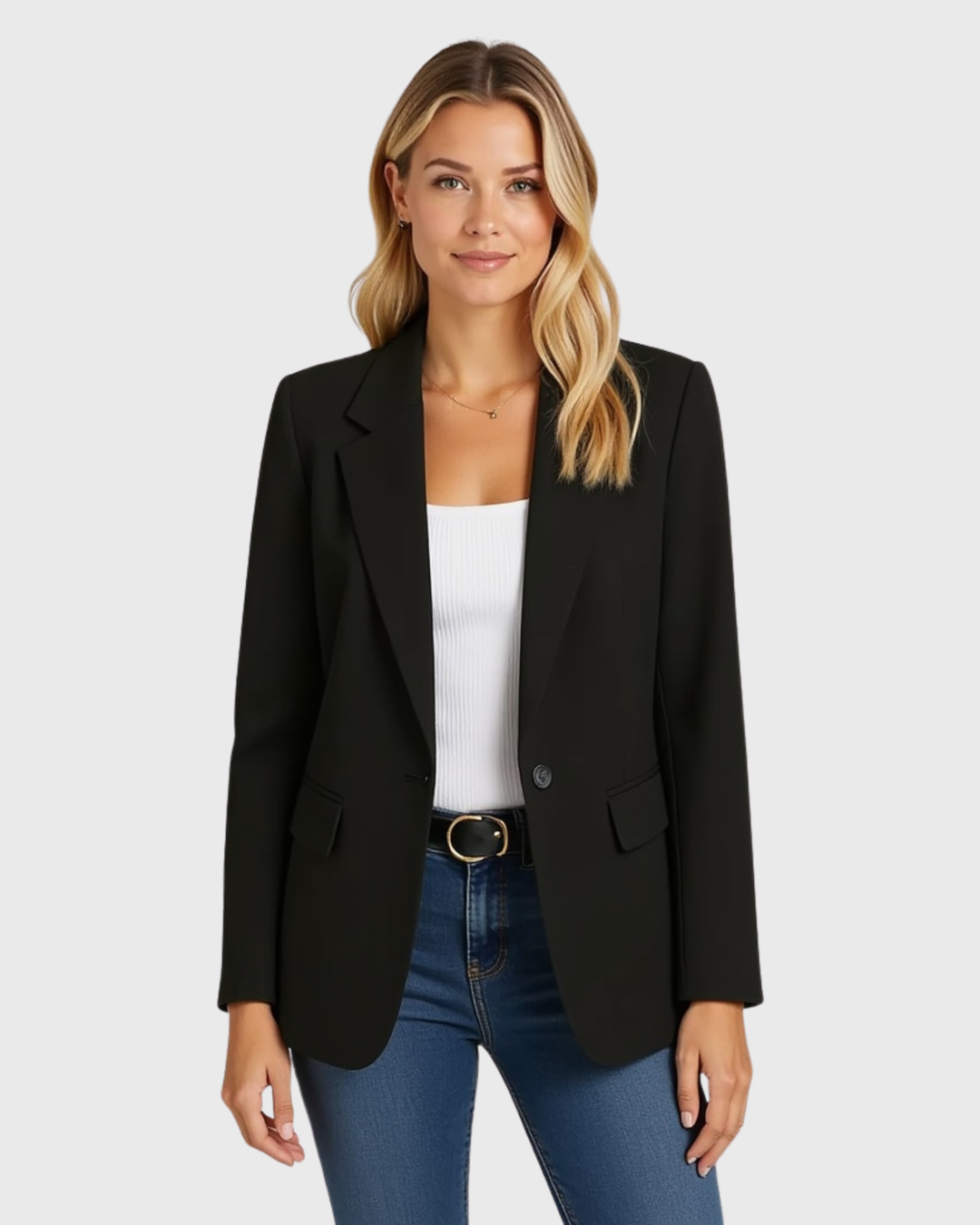 Tailored Blazer with Fitted Silhouette – Classic Office Jacket for Women