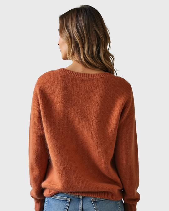 Women’s Loose Fit Sweater with Wide Round Neck