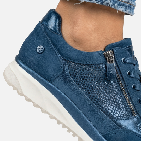 Women’s Metallic Sneakers with Side Zipper