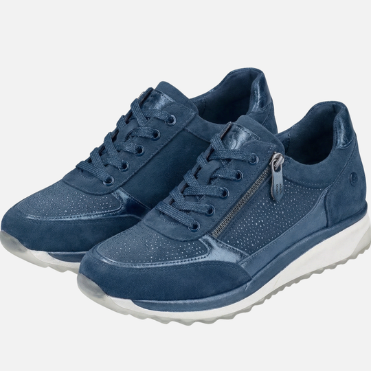 Women’s Metallic Sneakers with Side Zipper