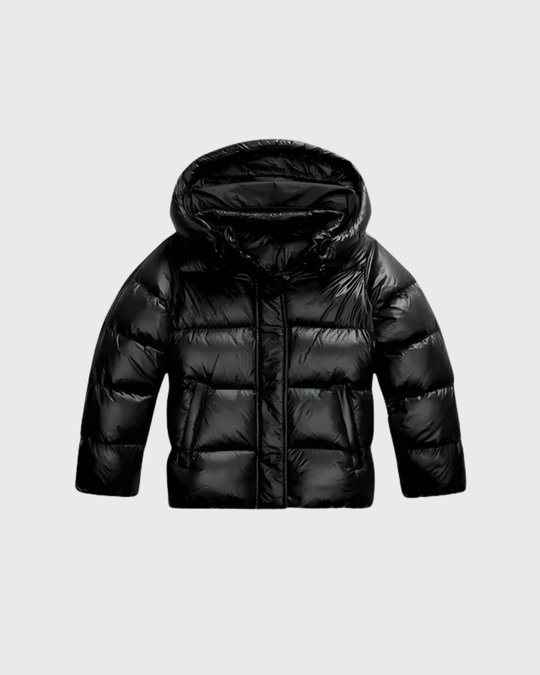 Winter Cropped Puffer Jacket with Hood for Women