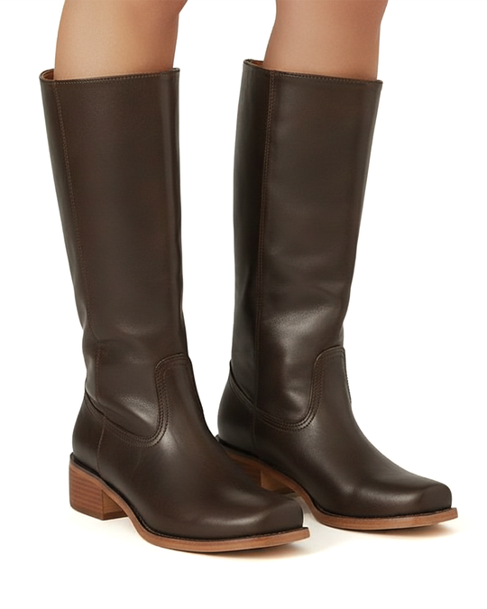 Women’s Slim Fit Knee-High Boots with Structured Sole