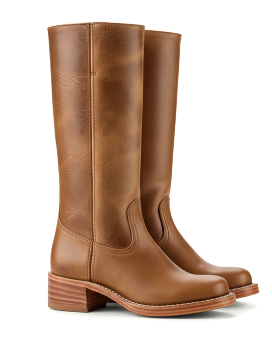 Women’s Slim Fit Knee-High Boots with Structured Sole
