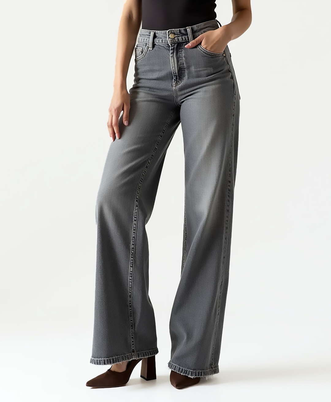 Women’s Wide-Leg Denim Jeans with Relaxed Fit