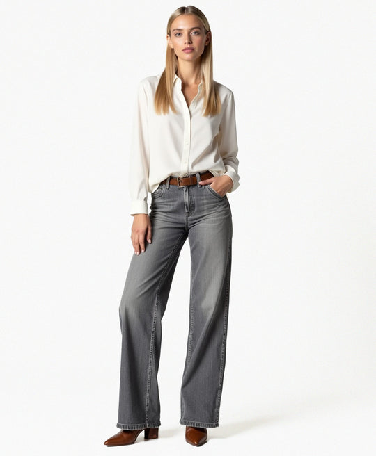 Women’s Wide-Leg Denim Jeans with Relaxed Fit