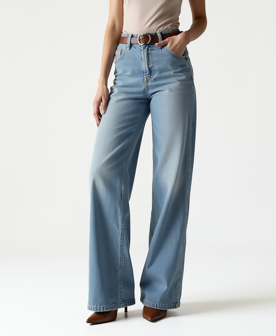 Women’s Wide-Leg Denim Jeans with Relaxed Fit