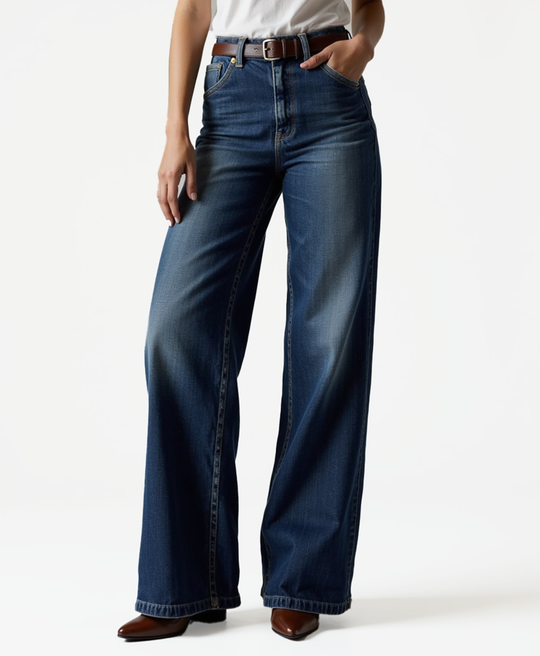 Women’s Wide-Leg Denim Jeans with Relaxed Fit