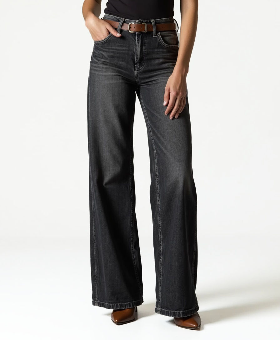 Women’s Wide-Leg Denim Jeans with Relaxed Fit