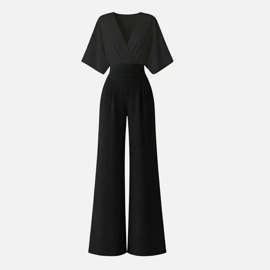 Women’s Wide-Leg Jumpsuit with Draped Sleeves