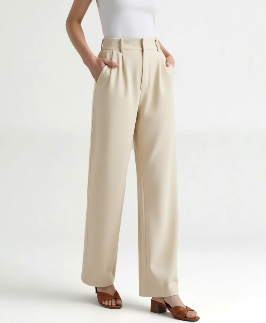 Women’s Wide-Leg Trousers with Tailored Waistband