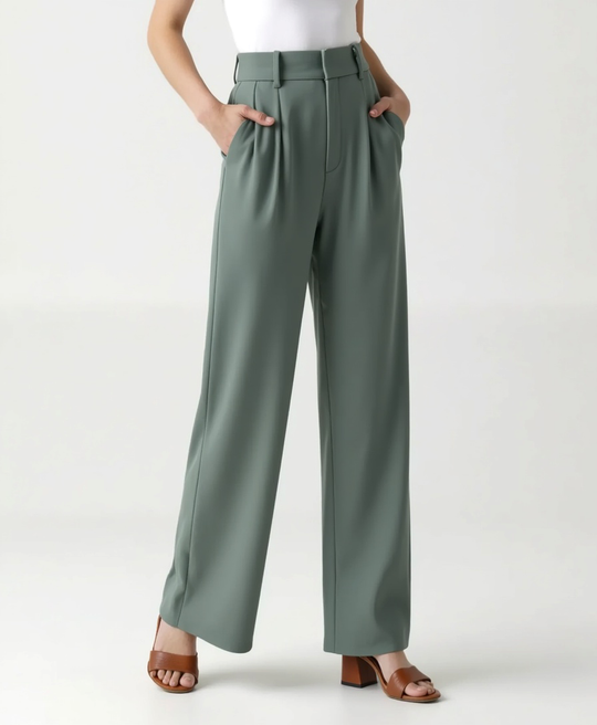 Women’s Wide-Leg Trousers with Tailored Waistband