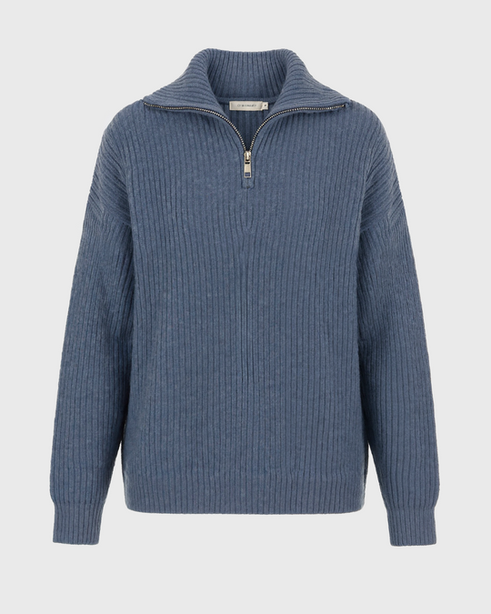 Women’s Half-Zip Knit Sweater with Long Sleeves