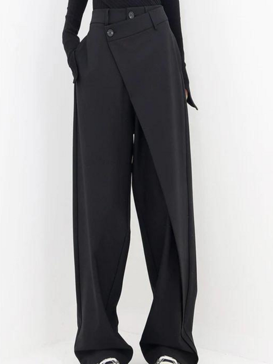 Asymmetric Wide-Leg Women's Trousers