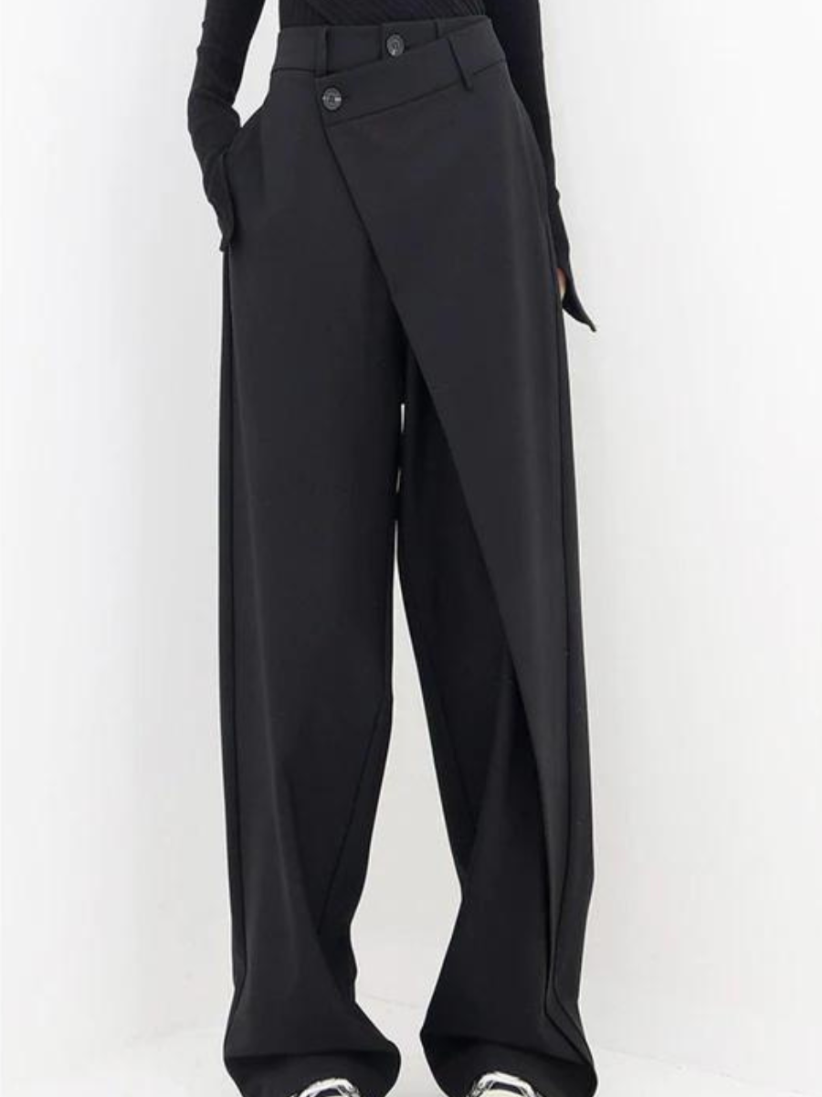Asymmetrical Wide-Leg Women's Trousers