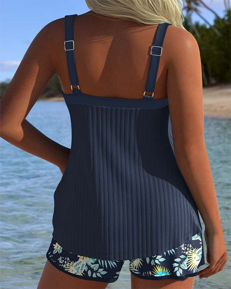 Cassandra | Women's Tummy Control Striped Tankini