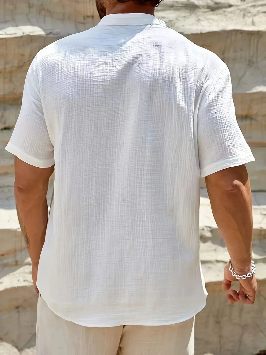 Christian | Elegant Summer Shirt with High Collar