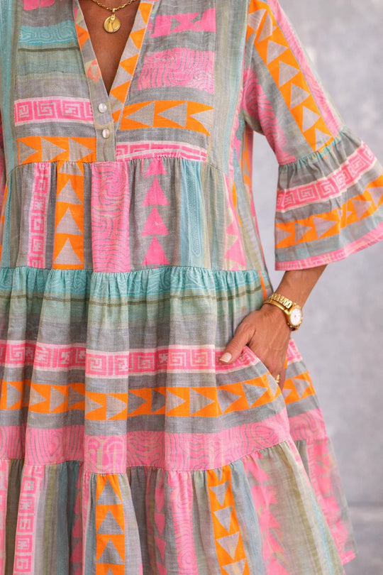 Lucy | Patterned Flowing Midi Dress