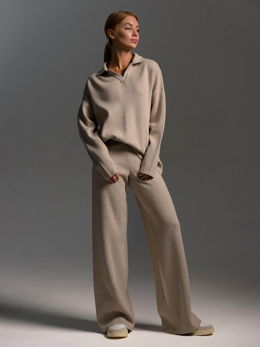 Long-Sleeve Polo Shirt and Pants for Women | Two-Piece