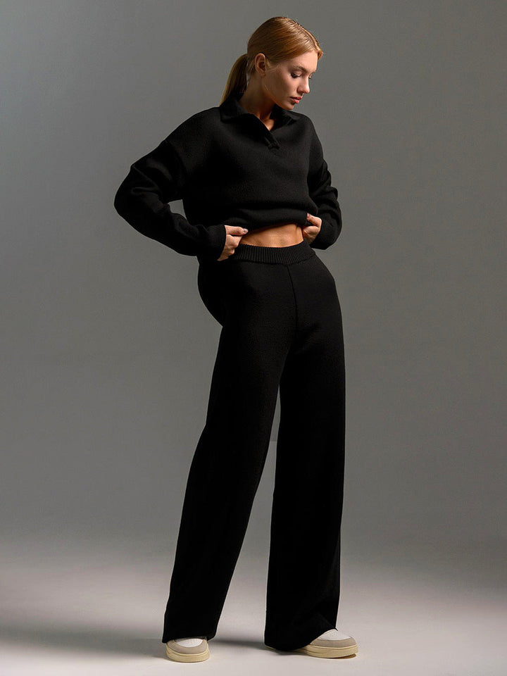 Long-Sleeve Polo Shirt and Pants for Women | Two-Piece