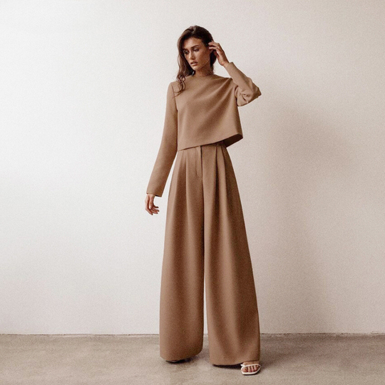 Casual Set of Long Sleeves and Pants for Women