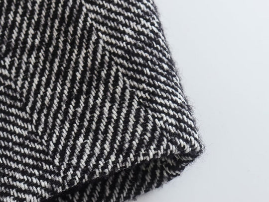 Women's Long Houndstooth Coat | Classic Overcoat
