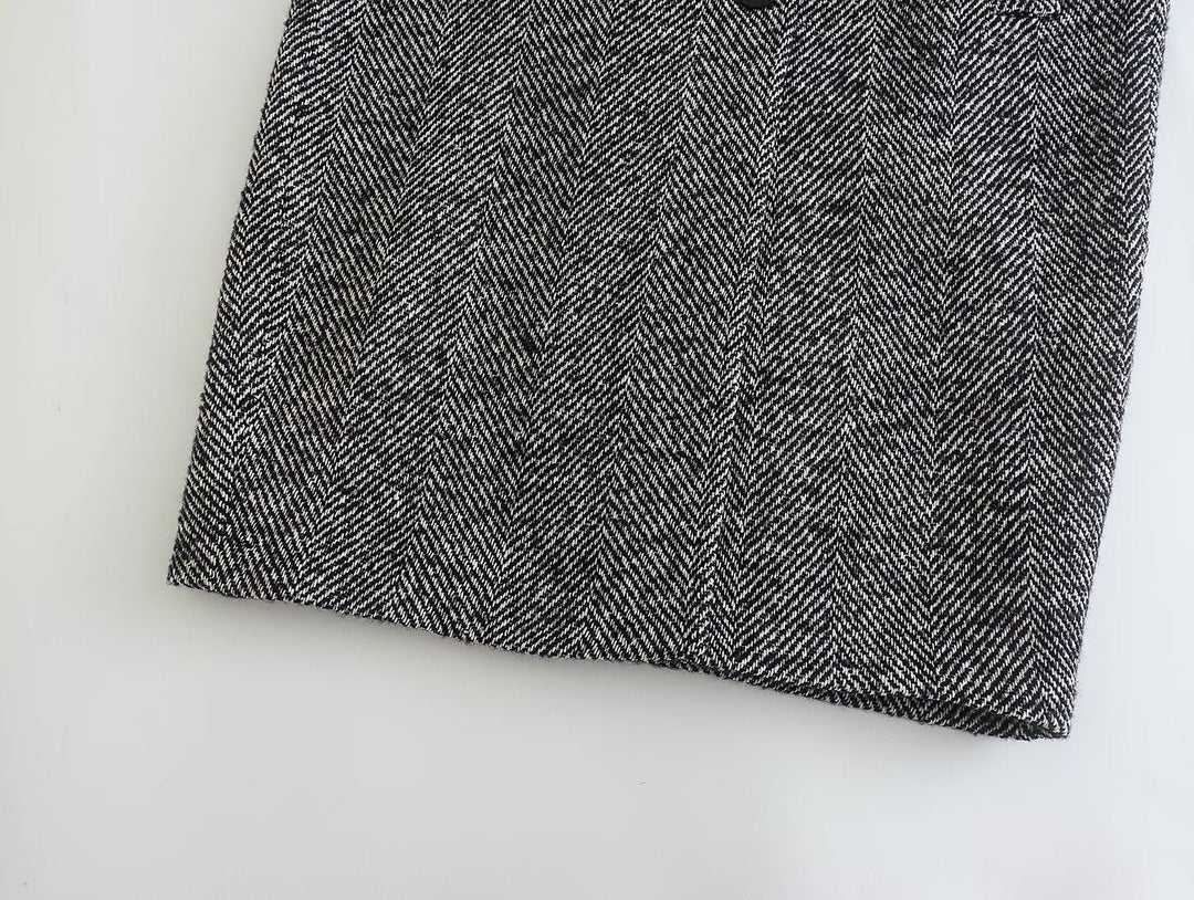 Women's Long Houndstooth Coat | Classic Overcoat