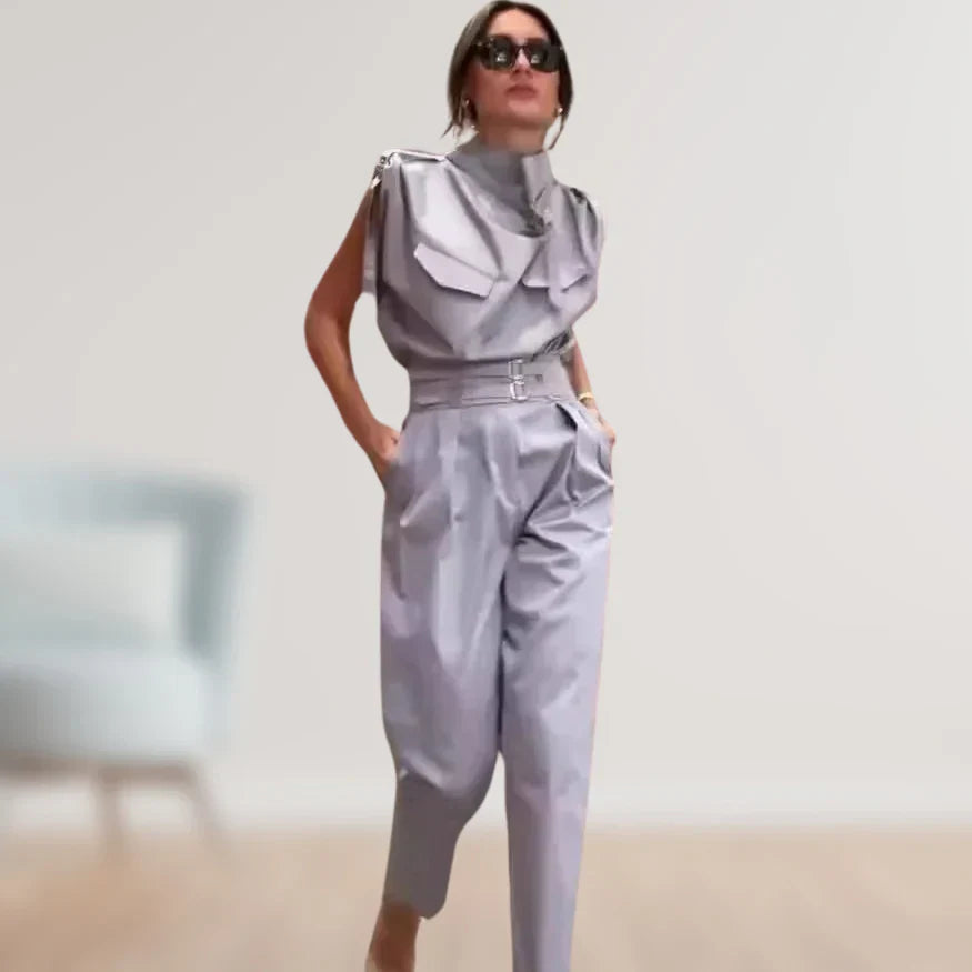 Elegant and Sophisticated 2-Piece Set for Women | Sleeveless