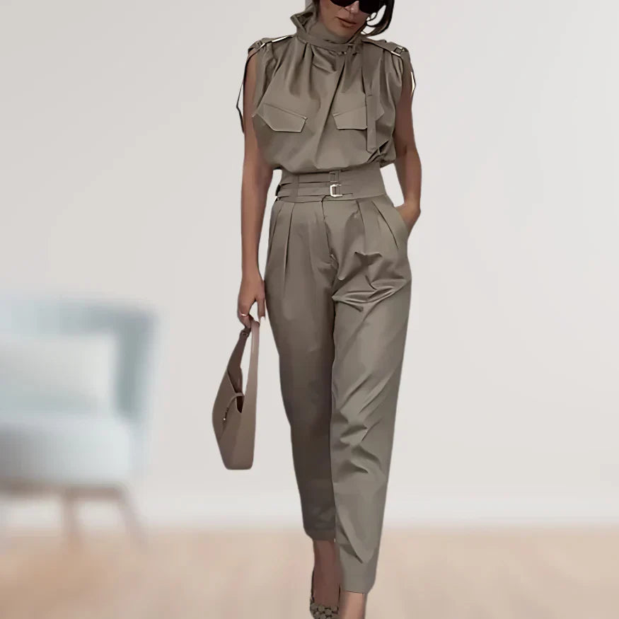 Elegant and Sophisticated 2-Piece Set for Women | Sleeveless
