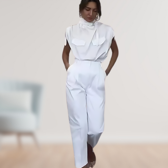 Elegant and Sophisticated 2-Piece Set for Women | Sleeveless